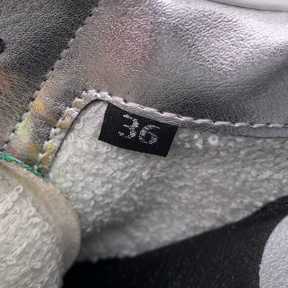 P448 John Women's White Leather Glitter Camo Iridescent Sneakers - Size: EUR 36 - Picture 13 of 15